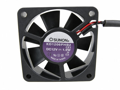 SUNON KD1206PHB2 60x60x15mm 12V DC Axial Cooling Fan - white background clean product view 1