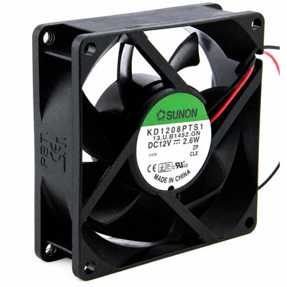 SUNON KD1208PTS1 80x80x25mm 12V DC Axial Cooling Fan - white background clean product view 1