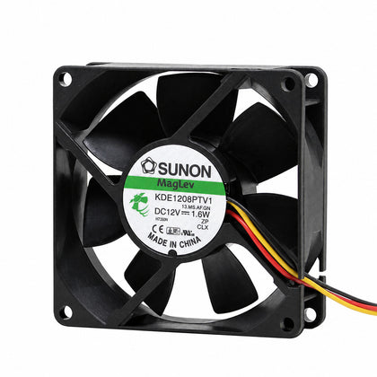 SUNON KD1208PTV1 80x80x25mm 12V DC Axial Cooling Fan - white background clean product view 1