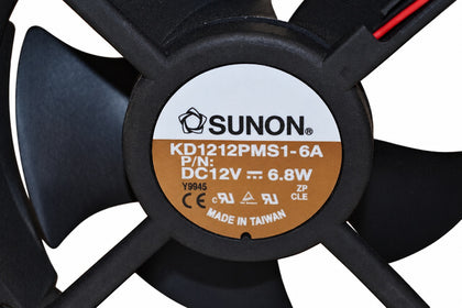 SUNON KD1212PMS1-6A 120x120x38mm 12V DC Axial Cooling Fan - white background clean product view 1