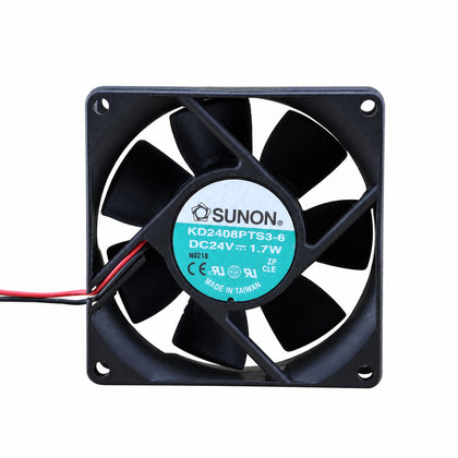 SUNON KD2408PTS3-6 80x80x25mm 24V DC Axial Cooling Fan - white background clean product view 1