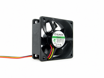 SUNON KDE1206PTV2 60x60x25mm 12V DC Axial Cooling Fan industrial replacement fan on pure white background - view 1