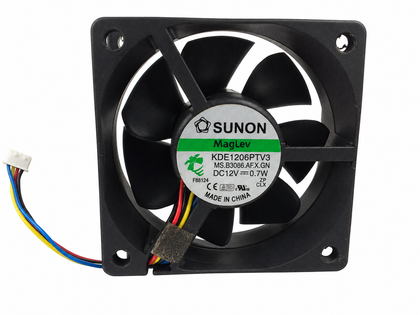 SUNON KDE1206PTV3 60x60x25mm 12V DC Axial Cooling Fan industrial replacement fan on pure white background - view 1