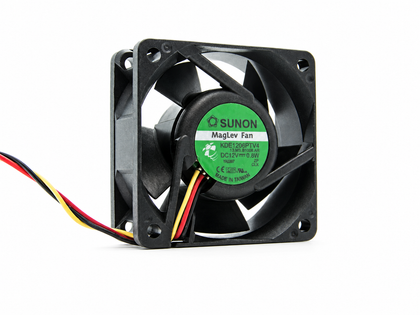 SUNON KDE1206PTV4 60x60x25mm 12V DC Axial Cooling Fan industrial replacement fan on pure white background - view 1