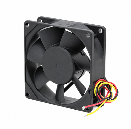 SUNON KDE1208PTBX-6A 80x80x25mm 12V DC Axial Cooling Fan industrial replacement fan on pure white background - view 1