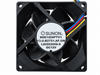 SUNON KDE1208PTV1 80x80x25mm 12V DC Axial Cooling Fan industrial replacement fan on pure white background - view 2