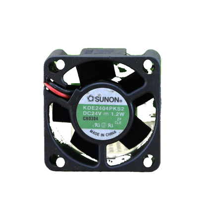 SUNON KDE2404PKS2 40x40x20mm 24V DC Axial Cooling Fan industrial replacement fan on pure white background - front view