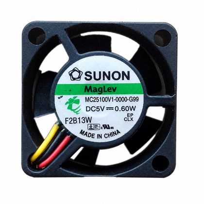 SUNON MC25100V1-0000-G99 5V DC 25x25x10mm cooling fan on white background