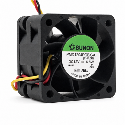 SUNON PMD1204PQBX-A (2).F.GN 12V 6.8W cooling fan, three visible leads - retouched product photo