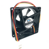 SXDOOL SXD8025S12M 80x80x25mm axial cooling fan, physical model label and wiring visible on white background