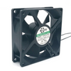 SXDOOL SXDE8025HB EC axial fan with original physical label and wiring, isolated seller overlay removed from white corner