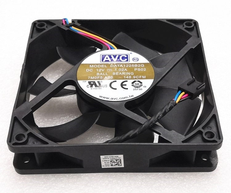 AVC 12025 12cm Fan Double Ball 4-wire Data125b2g 12V 1.02a 7m05f Pwm Cooling Fan