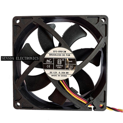 Brushless DC Fan  Dwph efc-09d12dm 12V 0.20a 90mm 92mm  Suntech UPS Ultra Quiet Server Cooling Fan