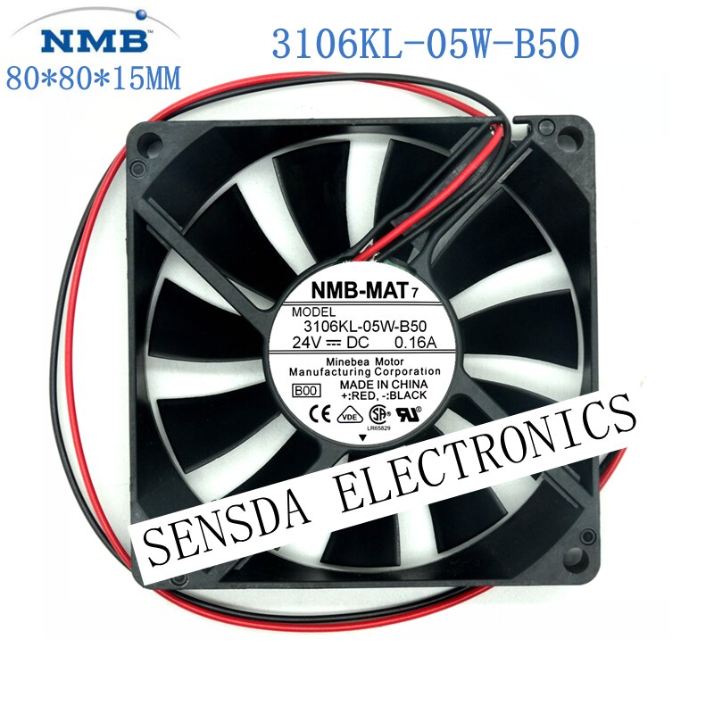15pcs  NMB 3106kl-05w-b50 8015 DC24V 0.16A Frequency Converter Cooling Fan