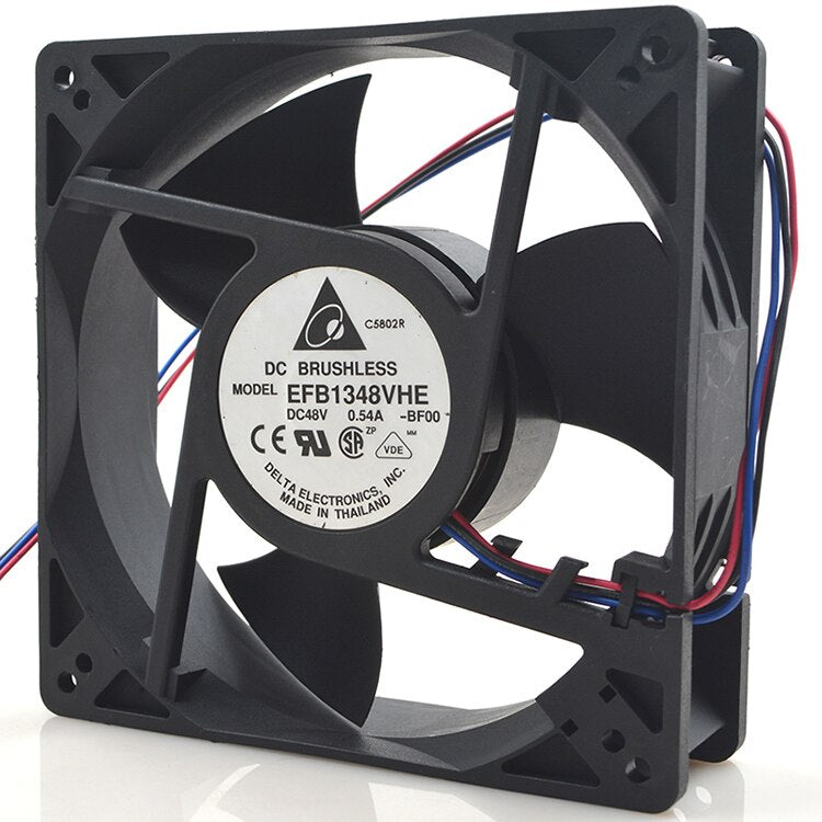 127mm Server Cooling Fan  Delta EFB1348VHE -BF00 DC 48V 0.54A 127x127x38mm 3-wire Server Cooling Fan