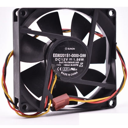 Sunon EE80201S1-0000-G99 XMN4N A00 DC 12V 0.6A 80x80x20mm Server Cooling Fan 3-Wire