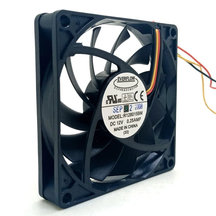 R128015BM  80mm fan 8015 12V Double Ball Ultra-thin Fan 8cm Computer CPU Cabinet Fan