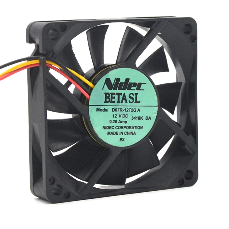 70mm computer fan Nidec D07R-12T2G A 7015 7cm mute computer CPU chassis fan 12V 0.20a
