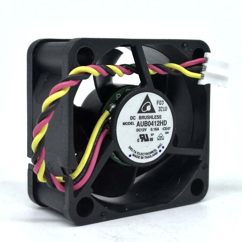 40mm Fan 40X40X20 Mm   Delta Aub0412hd Mute Fan 4cm 4020 DC 12V 0.16A 3-Pin Computer Chassis Power Cooling Fan