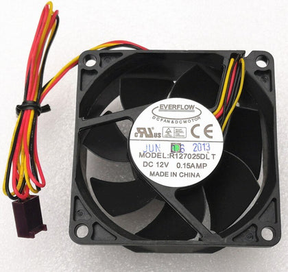 70mm Cooling Fan  Everflow R127025dl 7025 DC 12V 015a Three Line Fan Temperature Sensor