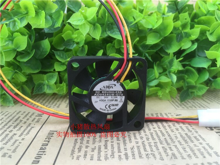 ADDA  AD0424UB-G70 DC 24V 0.1A 4010 40*40*10mm 3 Wires 6800RPM Double Ball Bearing Cooling Fan