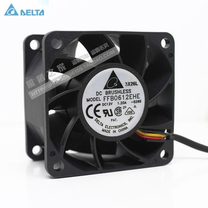 Delta FFB0612EHE 6cm 60MM 6038 60*60*38MM  Double Ball 12V 1.2A 3-line 2U Server Cooling Fan