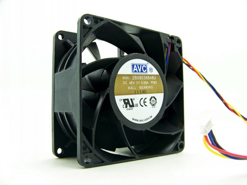 AVC 2B08038B48U 48V 0.58A 8CM 8038 4-P PWM Case Cooling Fan Powerful 80*80*38mm