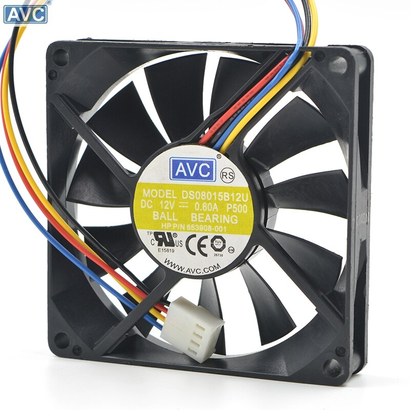 AVC DS08015B12U 80*80*15 12V 0.60A PWM Chassis Computer Cooling Fan