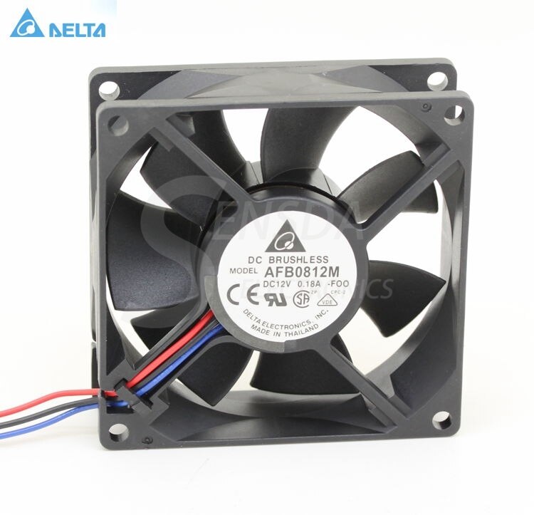 Delta AFB0812M  8CM 8025 80mm DC 12V 0.18A 3 -pin Computer Server Case Inverter Blower Axial Cooling Fans