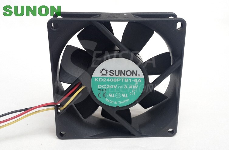 Sunon KD2408PTB1-6A 80mm 8cm DC 24V 3.4W 2-wire 80x80x25mm Server Inverter Axial Blower Cooling Fan