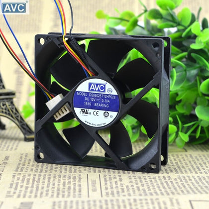 AVC 8CM Ds08025t12hp028 12V 0.30A 8025 4 PWM Temperature CPU Case Needle Quiet Fan 8CM 80MM