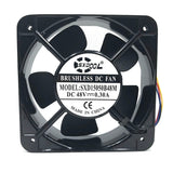 SXDOOL SXD15050B48M physical label, 48V DC 0.30A, 150x150x50mm fan