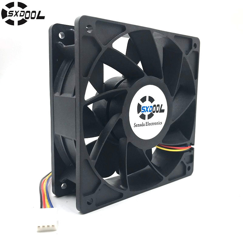 Cooling Fan Replacement D12BM-12D 4-pin Connector PWM 12038 12v 2.3A 6000RPM  Antminer Bitmain S7 S9 USEFUL