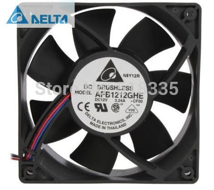 Delta AFB1212GHE-CF00 120x120x38mm Cooling Fan 240.96 CFM 5200 RPM 62 dBA 3-pin TAC Connector