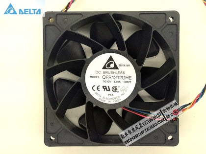 Delta QFR1212GHE 12V 2.70A 12038 12CM Bitcoin Miner FAN 12cm PWM Most Powerful  Bitcoin Mining