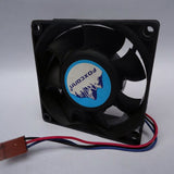 Delta AUB0712M-F00 12V DC axial fan - front view with physical FOXCONN sticker with 3-wire connector