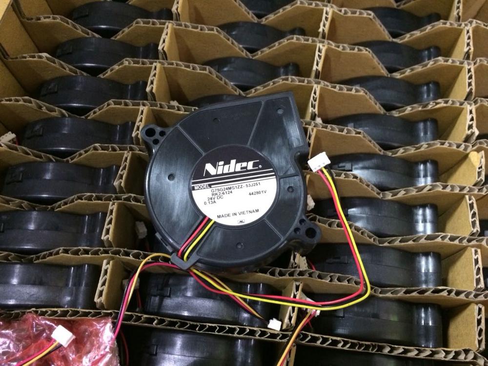 Nidec G75G24MS1ZZ-53J251 75*73*20mm 24V 0.13A Printer Blower Cooling Fan