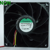 Original listing photograph: SUNONPMD4809PMB1-A, separate(2).F.GN option, photographedDC48V11.5W. Complete rear frame and visible red/yellow/black leads retained; supplied dimensions, current, bearing, connector and pinout require verification.