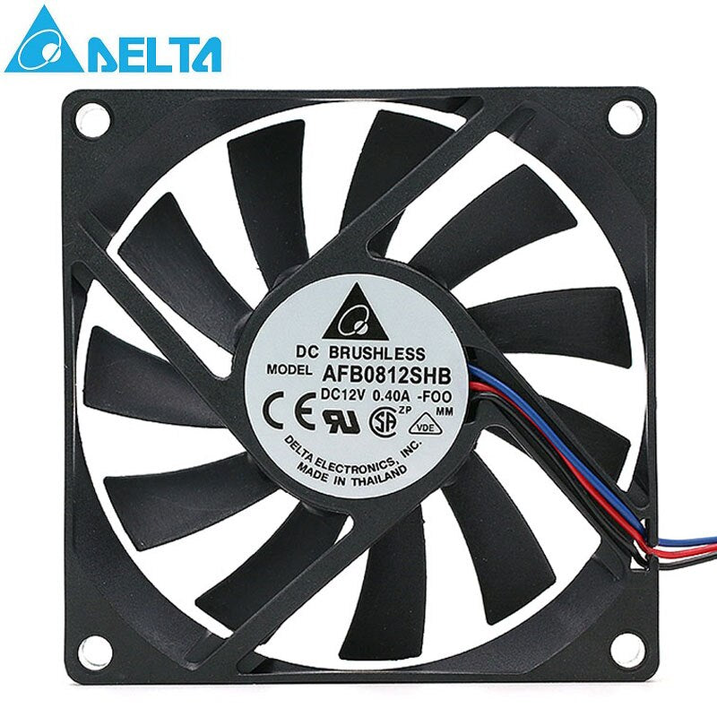 Delta AFB0812SHB 80*80*15mm 8015 12V 0.40A 3Wire Computer Cooler Cooling Fan