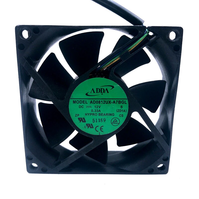 ADDA AD0812UX-A7BGL 12V 0.33A 8025 8CM 4pin Hypro Pwm Axial Case Cooling Fan