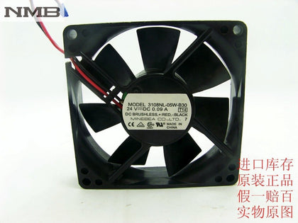 NMB 3108NL-05W-B30 8020 / 8CM 24V 0.09A Dual Ball Bearing Cooling Fan Drive