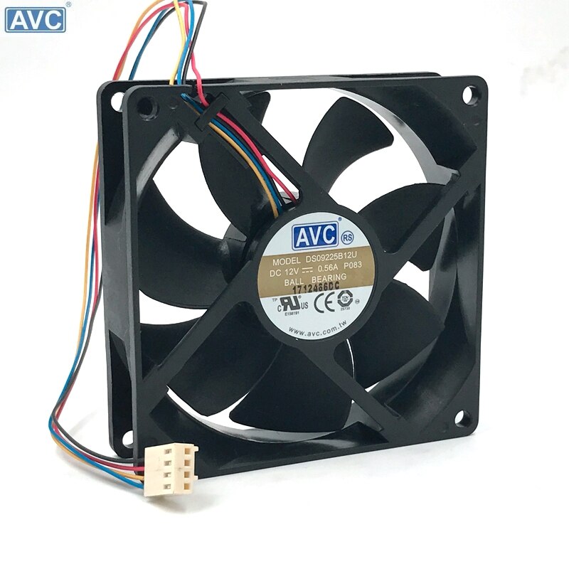 AVC 9025 9225 DS09225B12U 4-wire Double Ball Temperature Control PWM Fan