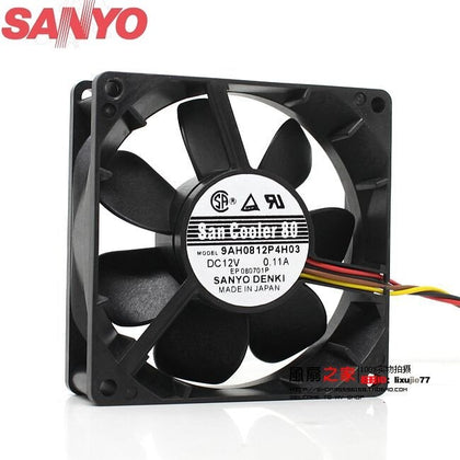 Sanyo 9AH0812P4H03 12V 0.11A 8cm 80mm 8025 Dual Ball Bearing Fan PWM Intelligent Fan Speed Control