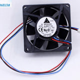 Delta AUB0712L-AF00 12V DC axial fan - label view with 3-wire connector