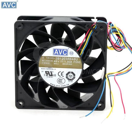 AVC 2B12038B48U -P055 DC 48V 1.3A 12cm 120mm 12038 4-wire PWM Server Inverter Axial Cooling Fans Cooler