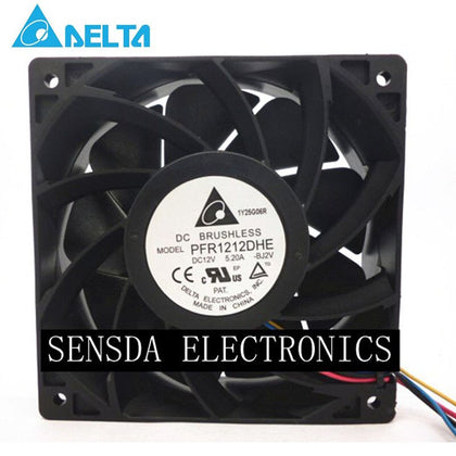 Delta PFR1212DHE 12V 12038 5.2A 7400RPM 254CFM 68.5DBA Super Car Booster Violence 120*120*38mm Cooling Fan 4-Pin