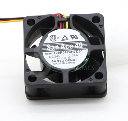Sanyo 109P0424H7D01 24V DC 40x40x15mm Brushless Cooling Fan - product photo 2