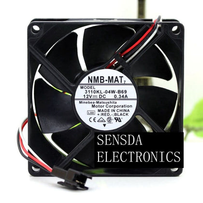 NMB 3110KL-04W-B69 8025 8cm 80mm 80*80*25mm DC 12V 0.34A Server Inverter Axial Dedicated Computer Cpu Cooling Fans