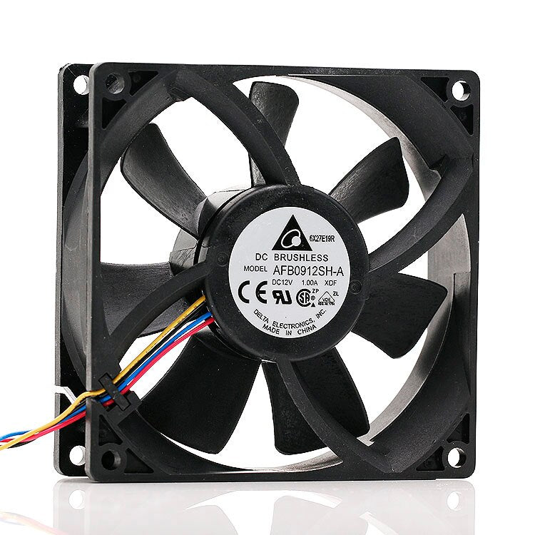 Delta AFB0912SH-A 12V 1.00A 92X92X25MM Dual Ball Bearing 4-wire PWM Server Axial Cooling Fan