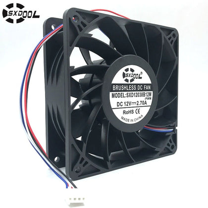 High Quality SXDOOL SXD12038B12M  Antminer Bitmain S7 S9 Cooling Fan 12038 DC12V 4500RPM 200CFM Replace QFR1212GHE Stock